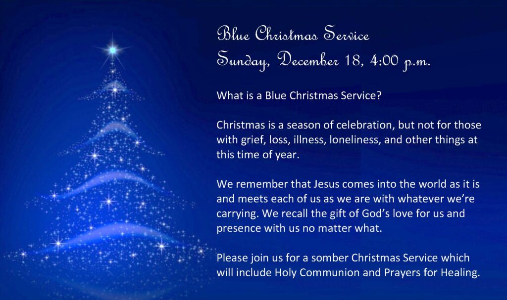 Blue Christmas Worship Event Poster with date and time
