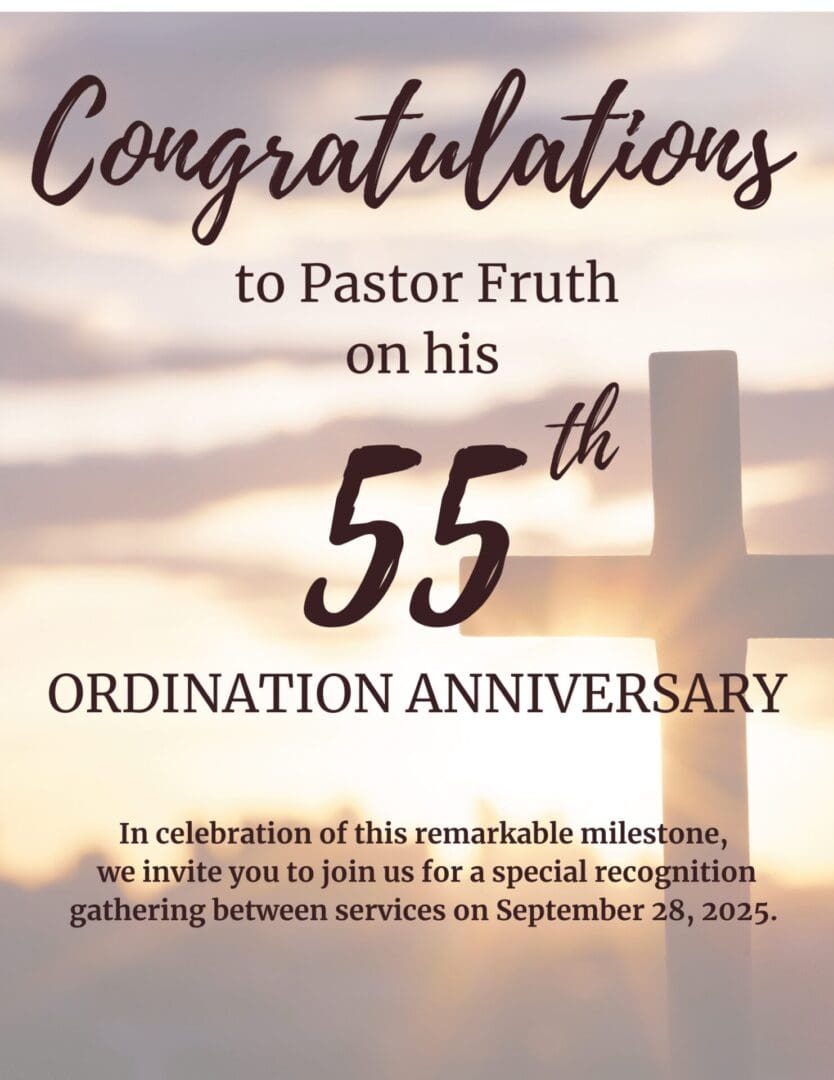 Congratulations on 55th ordination anniversary invitation.